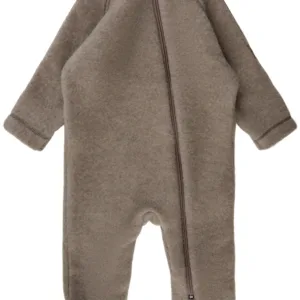 Mikk-Line Ulddragt m/lynlås & ombuk - Melange Denver - Mikk-Line