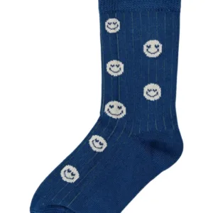 Minipop Strømper - Bambus - Cobalt smilie - Minipop