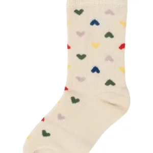 Minipop Strømper - Bambus - Hjerter - Off White Heart - Minipop