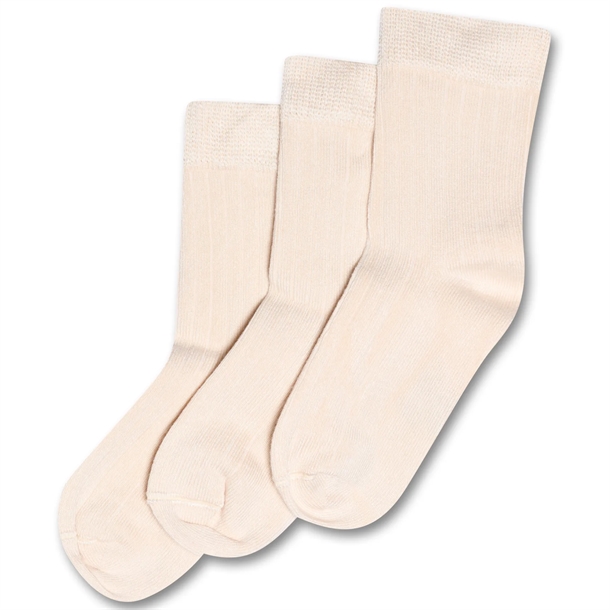 Minipop-Stroemper-Bambus-Off-White-3-pak Minipop Strømper - Bambus - Off White - 3-pak - Minipop