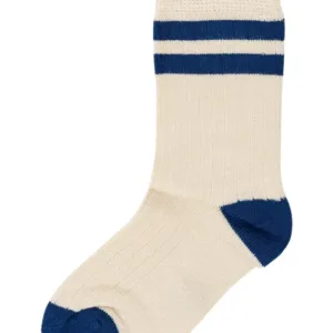 Minipop Strømper - Bambus Sport - Off white/Deep Cobalt - Minipop