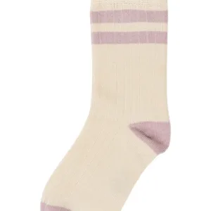 Minipop Strømper - Bambus Sport - Off white/Rose - Minipop