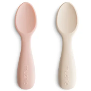 Mushie Skeer - Silikone ske - Blush & Shifting Sand - Mushie