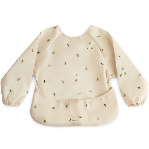 Mushie-hagesmaek-med-aermer-Bees Mushie hagesmæk med ærmer - Bees - Mushie