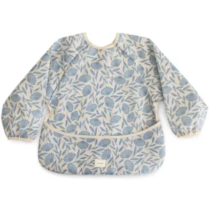 Mushie hagesmæk med ærmer - Blue Flowers - Mushie