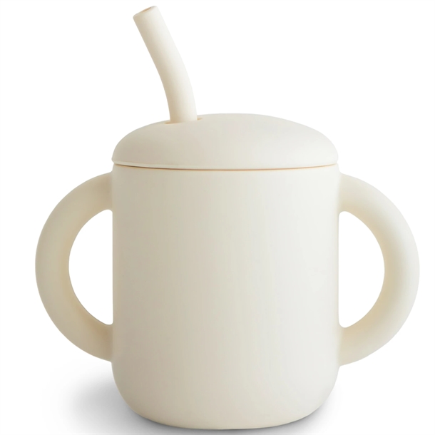 Mushie-kop-med-sugeroer-Ivory Mushie kop med sugerør Ivory - Mushie