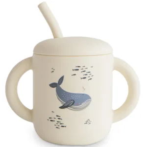 Mushie kop med sugerør Whales - Mushie