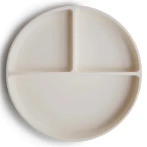 Mushie tallerken med sugekop - Ivory - Mushie