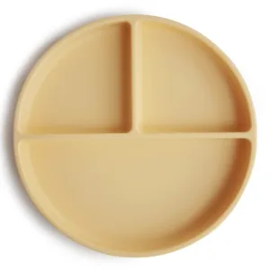 Mushie tallerken med sugekop - Pale Daffodil - Mushie