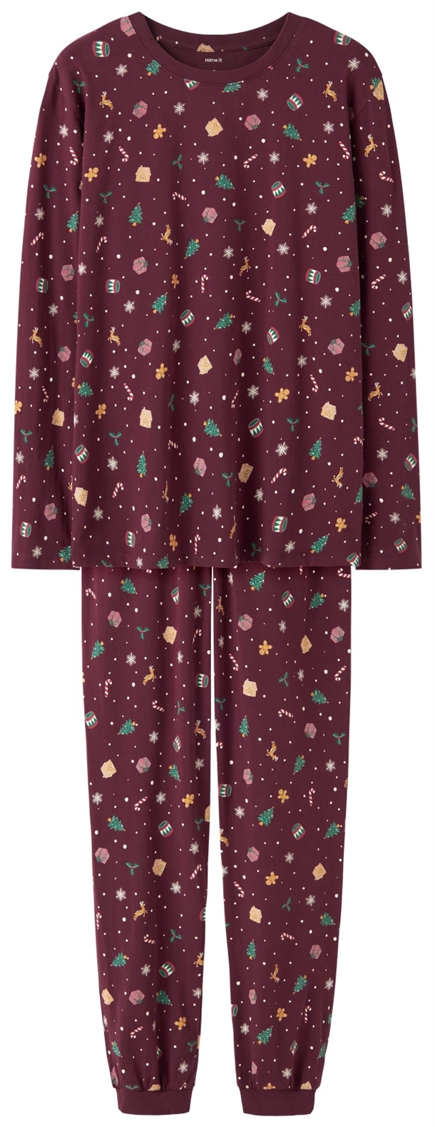 Name-It-Julenattoej-Vismas-Burgundy-Voksen Name It Julenattøj - Vismas - Burgundy - Voksen - Name It