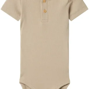 Name It Kortærmet Body Rib Kab Knapper Pure Cashmere - Name It