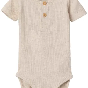 Name It Body - Kortærmet Rib Kab - Knapper - Peyote Melange - Name It
