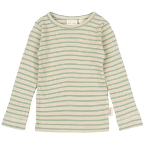 Petit Piao Bluse - Striber - Granite Green/Dark Off White - Petit Piao