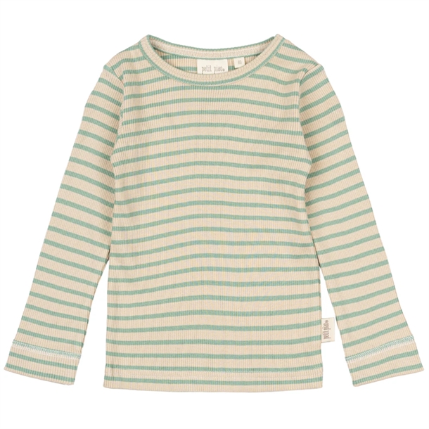Petit-Piao-Bluse-Striber-Granite-Green-Dark-Off-White Petit Piao Bluse - Striber - Granite Green/Dark Off White - Petit Piao