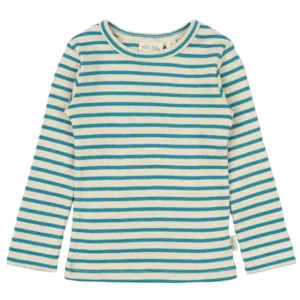 Petit Piao Bluse - Striber - Turquise/Dark off white - Petit Piao