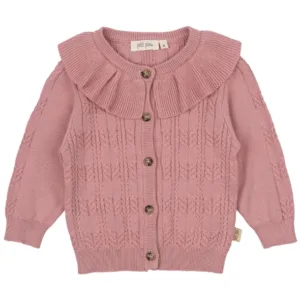 Petit Piao Cardigan - Strik - Cabel Collar - Bright Rose - Petit Piao