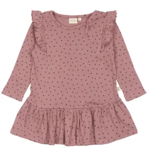Petit Piao Kjole - Frill Modal Heart - Nostalgic Rose/Coffee Bean - Petit Piao
