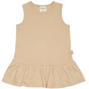 Petit Piao Kjole Sweat Waffle Dark Sand - Petit Piao