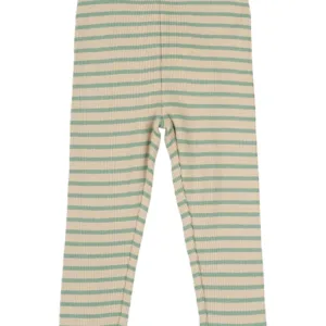 Petit Piao Leggings - Striber - Granite Green/Dark Off White - Petit Piao