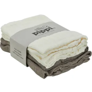 Pippi Stofbleer Muslin Bomuld Cinder 4-pak - Pippi