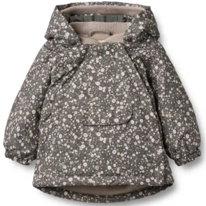 Wheat Vinterjakke - Sascha - Black Sea Open Flowers - Wheat