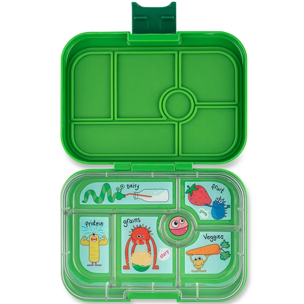 Yumbox-Madkasse-Bento-Original-6-rum-Jurassic-Green-Sjove-monstre Yumbox Madkasse Bento Original - 6 rum - Jurassic Green/Sjove monstre - Yumbox