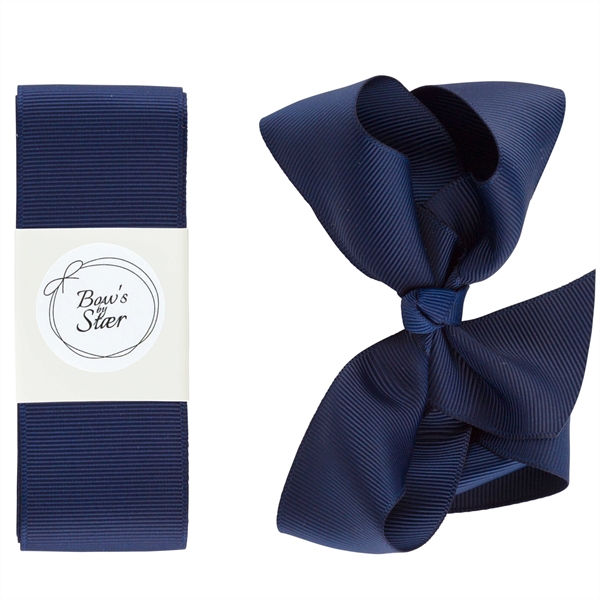 bowsbystaer-daabsbaand-navy-blaa Bows By Stær dåbsbånd Navy med sløjfe - Bow's by Stær