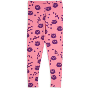 Organic Squiggly cats leggings (92-98 cm) - Mini Rodini