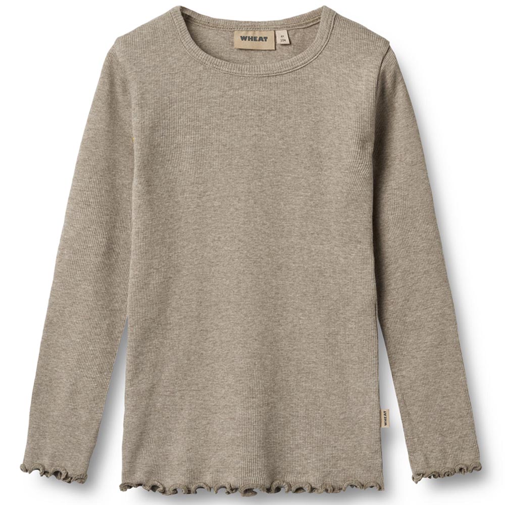 Organic Ida rib bluse (3 år/98 cm) - Wheat