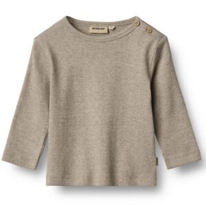 Organic Milo rib bluse (12 mdr/80 cm) - Wheat