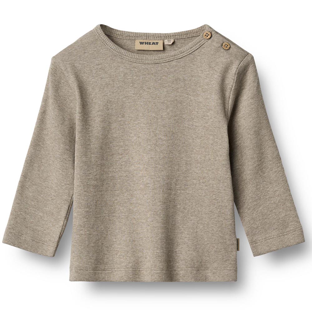 Organic Milo rib bluse (12 mdr/80 cm) - Wheat