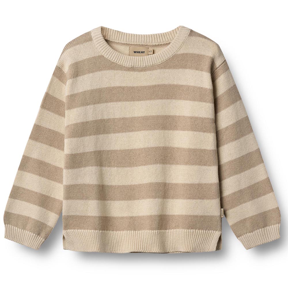 Organic Morgan striktrøje (3 år/98 cm) - Wheat