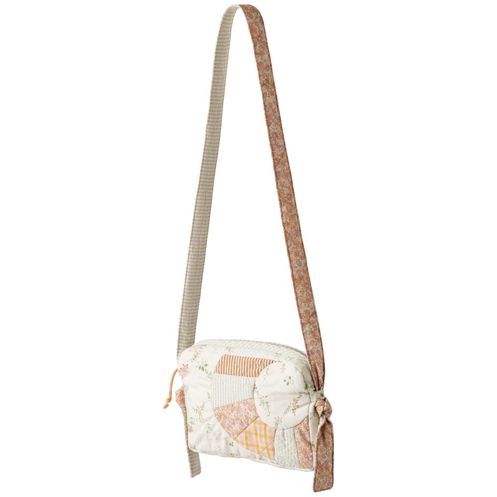 6745da6b7ebd91802-261-GOTS_-_Sunday_Bag_Moono_-_9426_ivory_checked_flowers_-_Main Organic Moono taske (One size) - Wheat