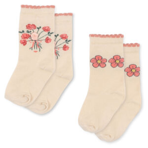 2-pak Rose strømper (17-18) - Konges Sløjd