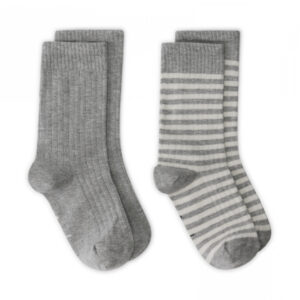 2-pak rib strømper (23-26) - Gray Label