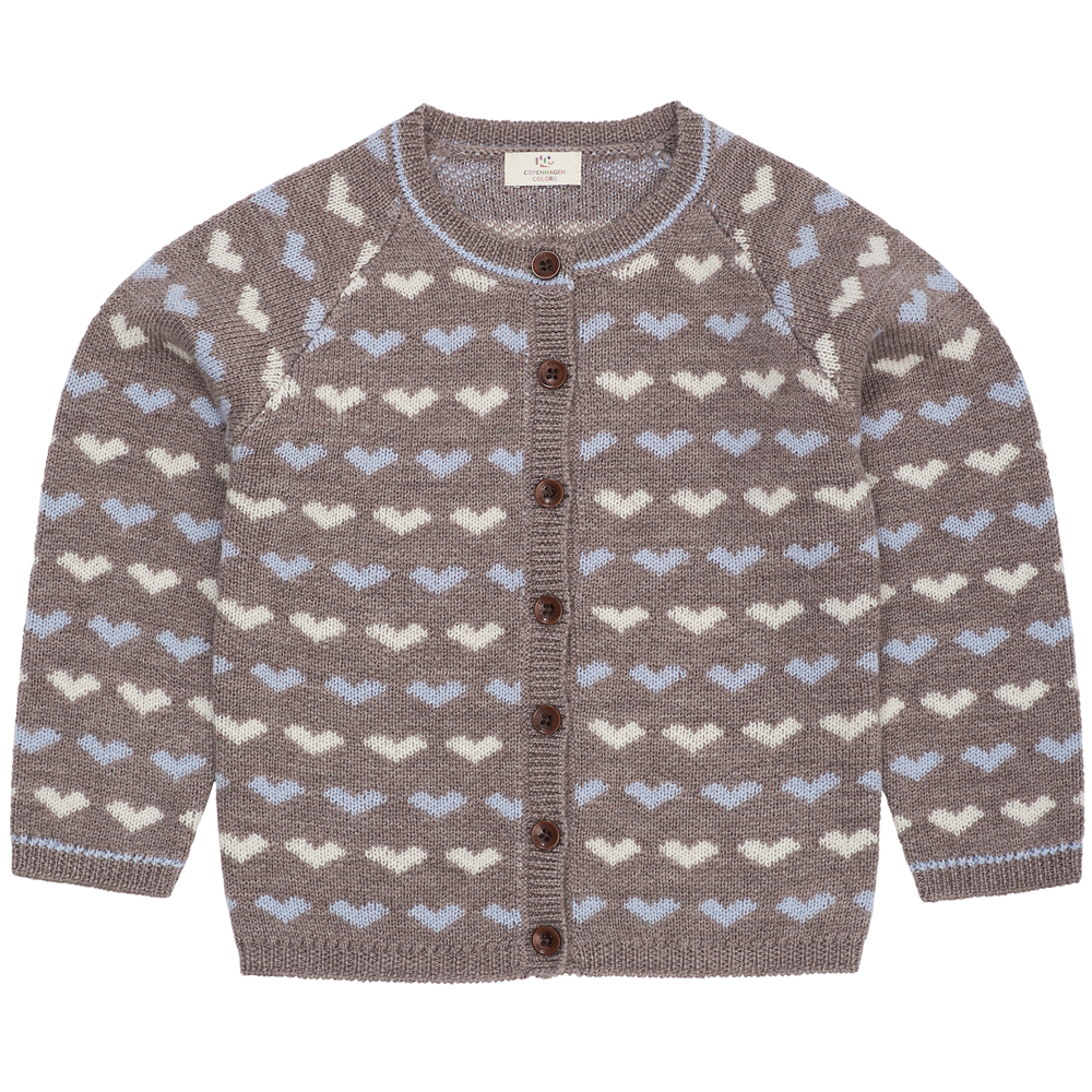 680a2afe3b159MERINO_HEART_CARDIGAN_NATURALMEL-DUSTY_BLUE_COMB Merinould cardigan (3 år/98 cm) - Copenhagen Colors