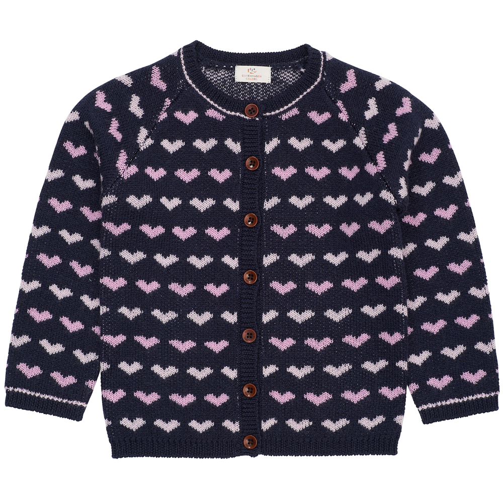 680a2b17e7d59MERINO_HEART_CARDIGAN_NAVY-BUBBLEGUM_COMB Merinould cardigan (3 år/98 cm) - Copenhagen Colors