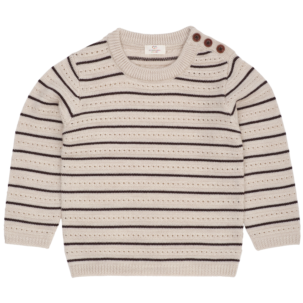 680a2b411d168MERINO_PATTERN_SWEATER_PALE_CREAM_MEL-DK_BROWN_COMB Merinould striktrøje (3 år/98 cm) - Copenhagen Colors