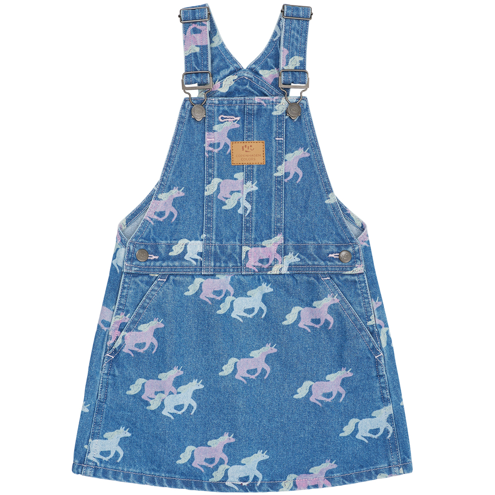 680b2880661f5ORGANIC_DENIM_SPENCER_DRESS_W_UNICORN_PRINT_INDIGO_BLUE_WASHED_W_UNICORN_primary Organic kjole (3 år/98 cm) - Copenhagen Colors