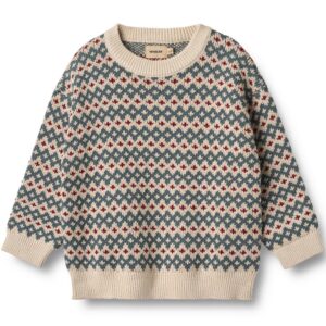 Organic Harlow striktrøje (3 år/98 cm) - Wheat