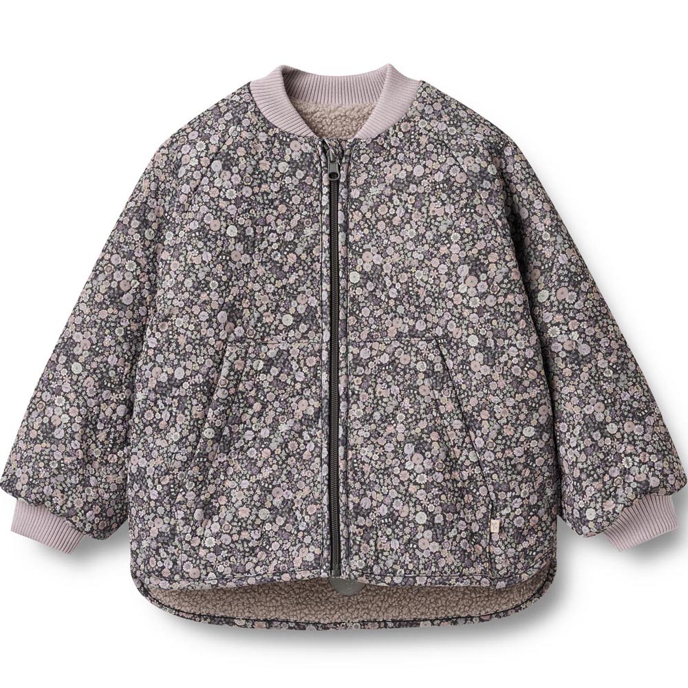683069d42b7527259-978R_GRS_-_Reversible_Thermo_Jacket_Lake_-_9527_black_sea_flowers_-_Extra_0 Recycled Lake vendbar termojakke (4 år/104 cm) - Wheat
