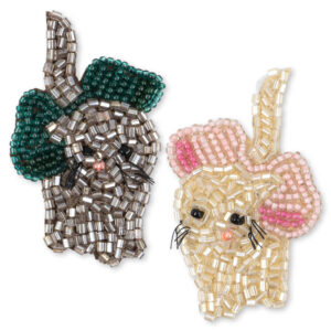 2-pak Bow Kitty hårspænder (One size) - Konges Sløjd