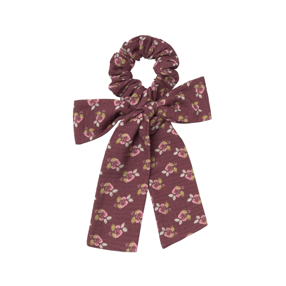 686519ddf02f6BOWK160w5_burgundy-bloom_textured_cotton_1_copy_copy Hårelastik med sløjfe (One size) - Cozmo