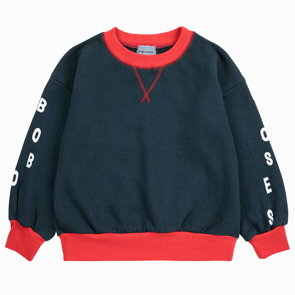 68ac0088322f2B225AC042_1 Color block sweatshirt (4-5 år) - Bobo Choses