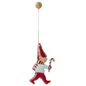 Metalophæng - nisse m julestok (One size) - Maileg