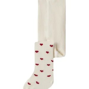 Lil Atelier Strømpebukser - NBFREBA - Turtledove Red Hearts - Lil Atelier