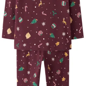 Name It Julenattøj - Vismas - Burgundy Xmas AOP - Name It