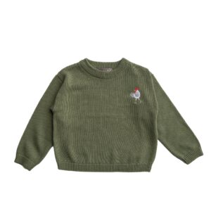 Palle sweater - sweater til drenge - Bronze green / 86/92 - Hanevild