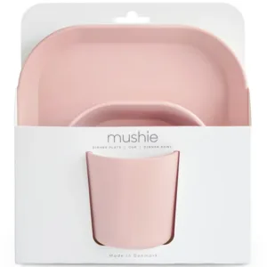 Mushie Spisesæt - Firkantet - Blush - Mushie