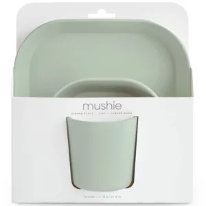 Mushie Spisesæt - Firkantet - Sage - Mushie